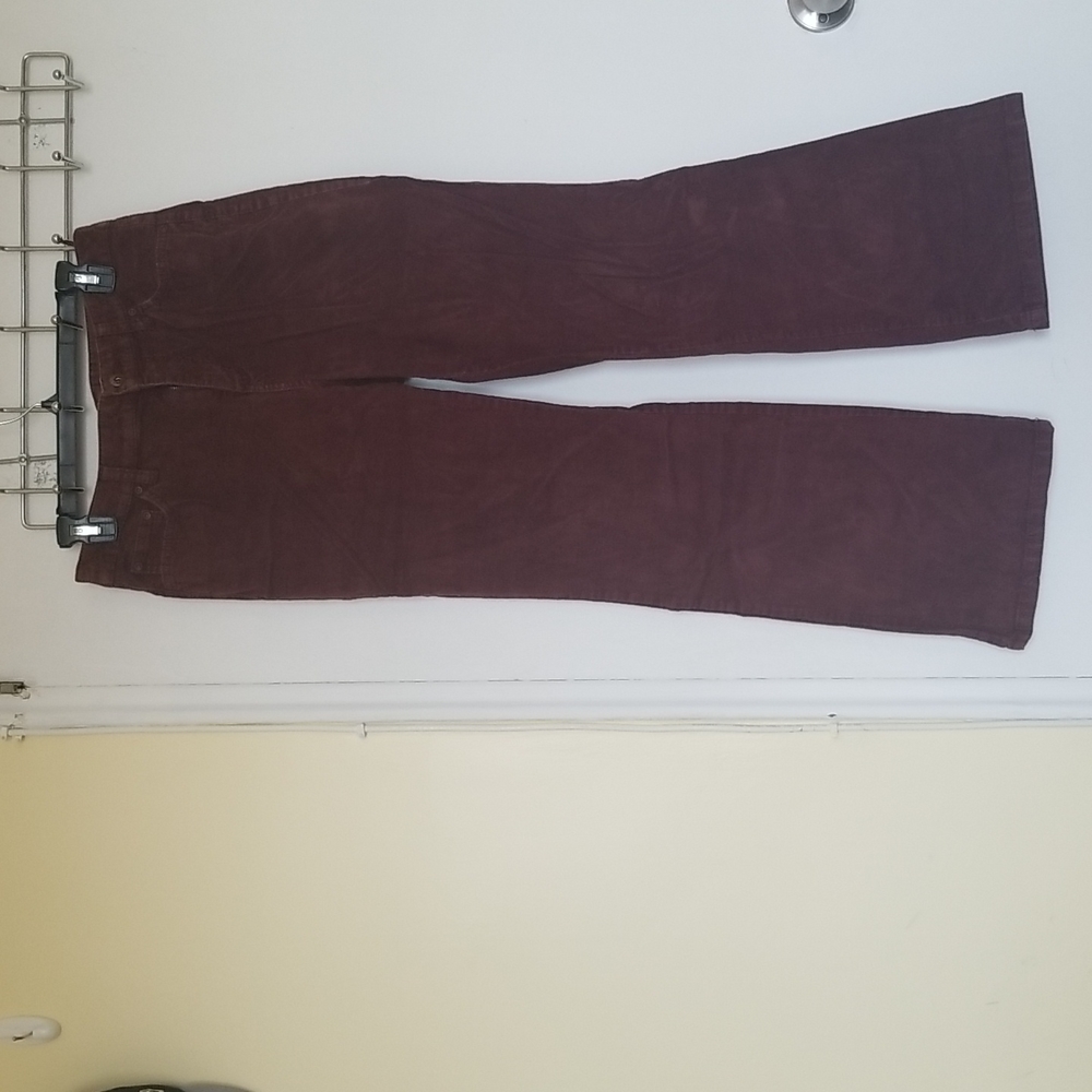 St. Johns Bay Boot Cut Womens Corduroy Pants - 6P (petite) in Burgundy